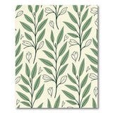 Green Leaf Floral Pattern Area Rug