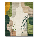Abstract Organic Leaf Multi-Color Area Rug
