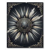 Ornate Gold Sunburst Distressed Area Rug