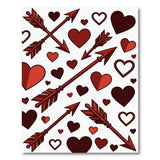 Playful Red Hearts Arrows Area Rug