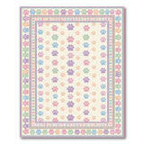 Pastel Paw Print Kids Area Rug