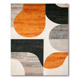 Orange Bold Orange Abstract Area Rug