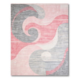 Abstract Swirl Pink Grey Area Rug