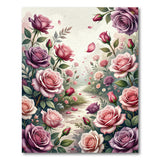 Dreamy Pink Rose Petal Path Area Rug