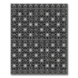 Black White Geometric Star Pattern Area Rug