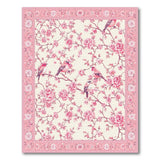 Pink Cherry Blossom Finch Floral Rug
