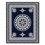 Navy Blue Traditional Persian Mandala Rug