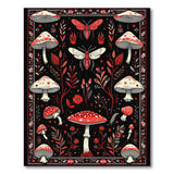 Red Enchanted Red Mushroom Forest Area Rug