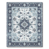 Navy Blue Traditional Persian Area Rug with Intricate Motifs