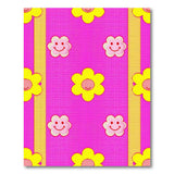 Playful Smiling Flowers Pink Area Rug
