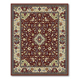 ODIKA Washable Traditional Oriental Medallion Area Rug - Burgundy/Cream Low Pile Non-Slip