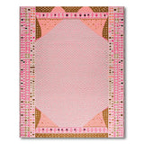 Multi-Color Geometric Pink Border Area Rug
