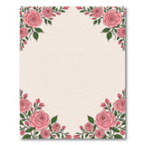 Blush Pink Rose Floral Border Rug