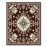 Ornate Brown Persian Area Rug with Cream Floral Motifs
