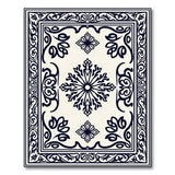 Black and White Ornate Black White Persian Area Rug