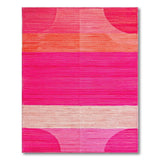 Vibrant Pink and Orange Geometric Area Rug