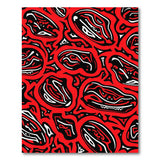 Bold Red Black Abstract Organic Area Rug