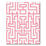 Pink Pink Maze Labyrinth Geometric Area Rug