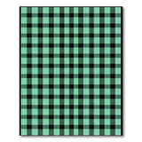 Mint Green Black Checkered Area Rug