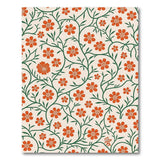 Orange Floral Vine Pattern Area Rug