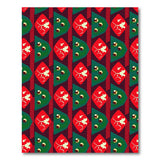 Vibrant Red Green Diamond Geometric Area Rug