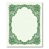 Elegant Green Ornate Floral Border Rug
