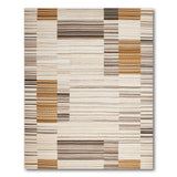 Geometric Modern Brown and Tan Brown Tan Geometric Block Area Rug