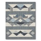 Blue Grey Geometric Abstract Area Rug