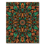 Vibrant Green Orange Mandala Area Rug