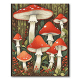 Whimsical Red Toadstool Mushroom Forest Rug