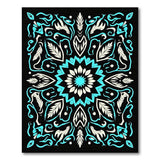 Teal Mandala Area Rug with Floral Motifs