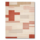 Red Geometric Block Abstract Area Rug
