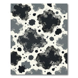 Black and White Abstract Ink Splatter Black White Area Rug