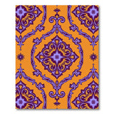 Orange Purple Persian Medallion Area Rug