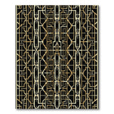Geometric Modern Black Gold Geometric Lattice Area Rug