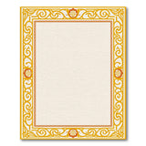 Ornate Gold Scroll Border Area Rug
