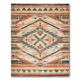 Rust Orange Southwestern Geometric Area Rug