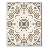 Beige Floral Medallion Persian Area Rug