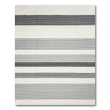 Black and White Modern Black White Horizontal Stripe Rug