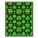 Green Emerald Shamrock Clover Pattern Area Rug