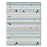 Coastal Beach Coastal Blue Starfish Striped Area Rug