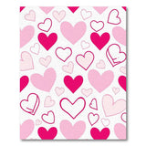 Playful Pink Hearts Kids Cartoon Area Rug