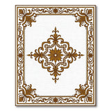 Gold and Silver Ornate Gold Filigree Floral Area Rug