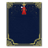Regal Red Monarch Navy Starry Rug Gold Art Deco Border