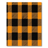 Orange Rustic Farmhouse Bold Orange Black Buffalo Plaid Area Rug