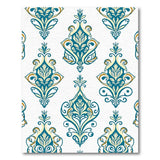 Teal Persian Floral Motif Area Rug