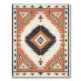 Bold Orange Black Diamond Southwestern Rug