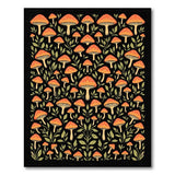 Orange Whimsical Orange Mushroom Forest Area Rug