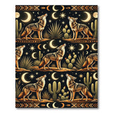 Howling Coyote Moonlit Desert Southwestern Rug