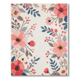Floral Vintage Pink Blush Pink Peony Floral Area Rug
